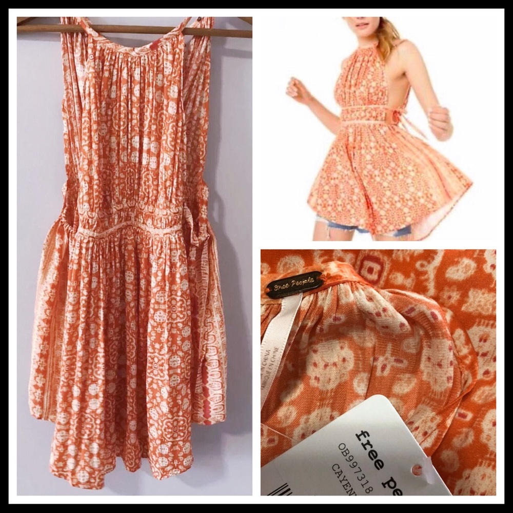 FREE PEOPLE BOHO FLOWY MINI TUNIC TANK DRESS A2C - Picture 8 of 16